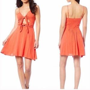 Gianni Bini Coral Front Knot/ Tie A-line Midi Dress M